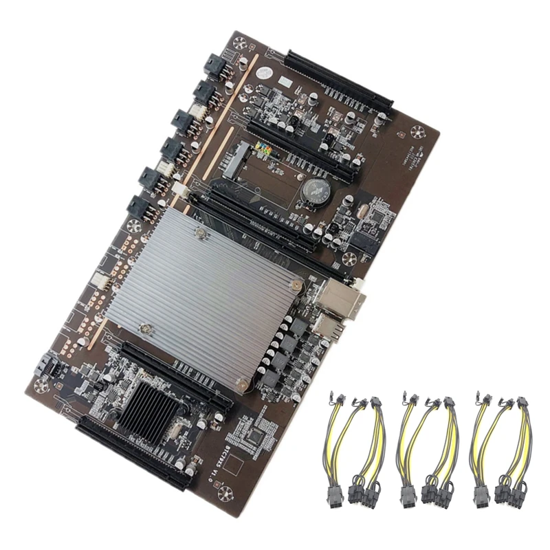 

Материнская плата для майнинга BTC + 6X6Pin на двойной 8Pin кабель LGA 2011 DDR3 поддержка s 32G 60 мм Поддержка шага RTX3060 карта для майнинга