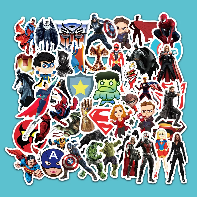 50 шт./упак. Супергерои автомобиля для телефона на мотоцикл путешествий багаж