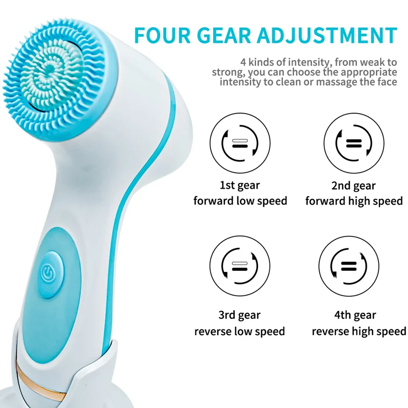 Силиконовая щетка VENKY 3 в 1 для лица массажер Электрический ультразвуковой