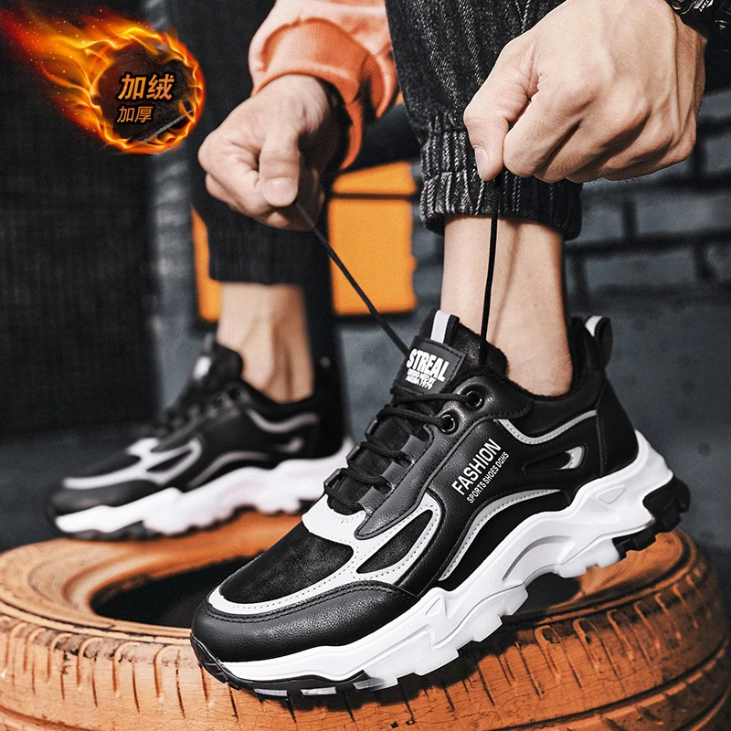 

CYYTL Fashion Men Winter Comfortable Sneakers Outdoor Fur Lined Warm Snow Shoes Platform Casual Botas Deportivas Hombre
