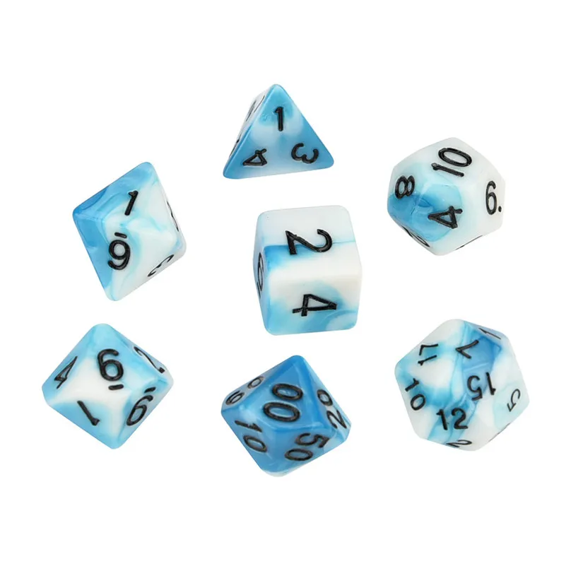 7 7 шт./компл. цифровой игра в кости набор многогранные D4-D20 мульти-сторонее акриловое кости подарок#3o30@ Y - Цвет: 7