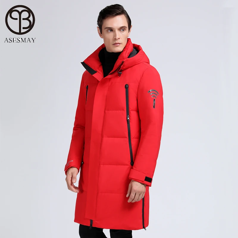 Мужская куртка на белом утином пуху с капюшоном | одежда