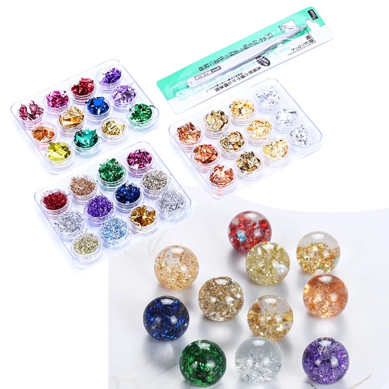 Большой пакет фольги декоративная бумага блестящая металлическая фольга хлопья