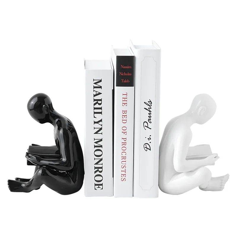 

[HHT] Nordic Creative Character Statue Bookend Living Room Home Decoration Accessories Bookshelf Desk Ornaments Ceramic Crafts