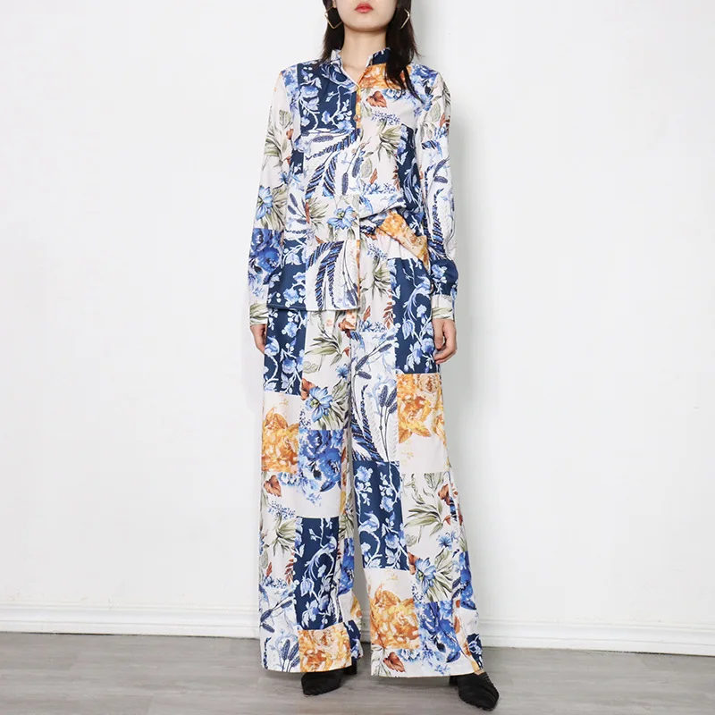 

HIGH STREET Newest 2021 Designer Fashion Long Sleeve Gorgeous Floral Printed Jumpsuit
