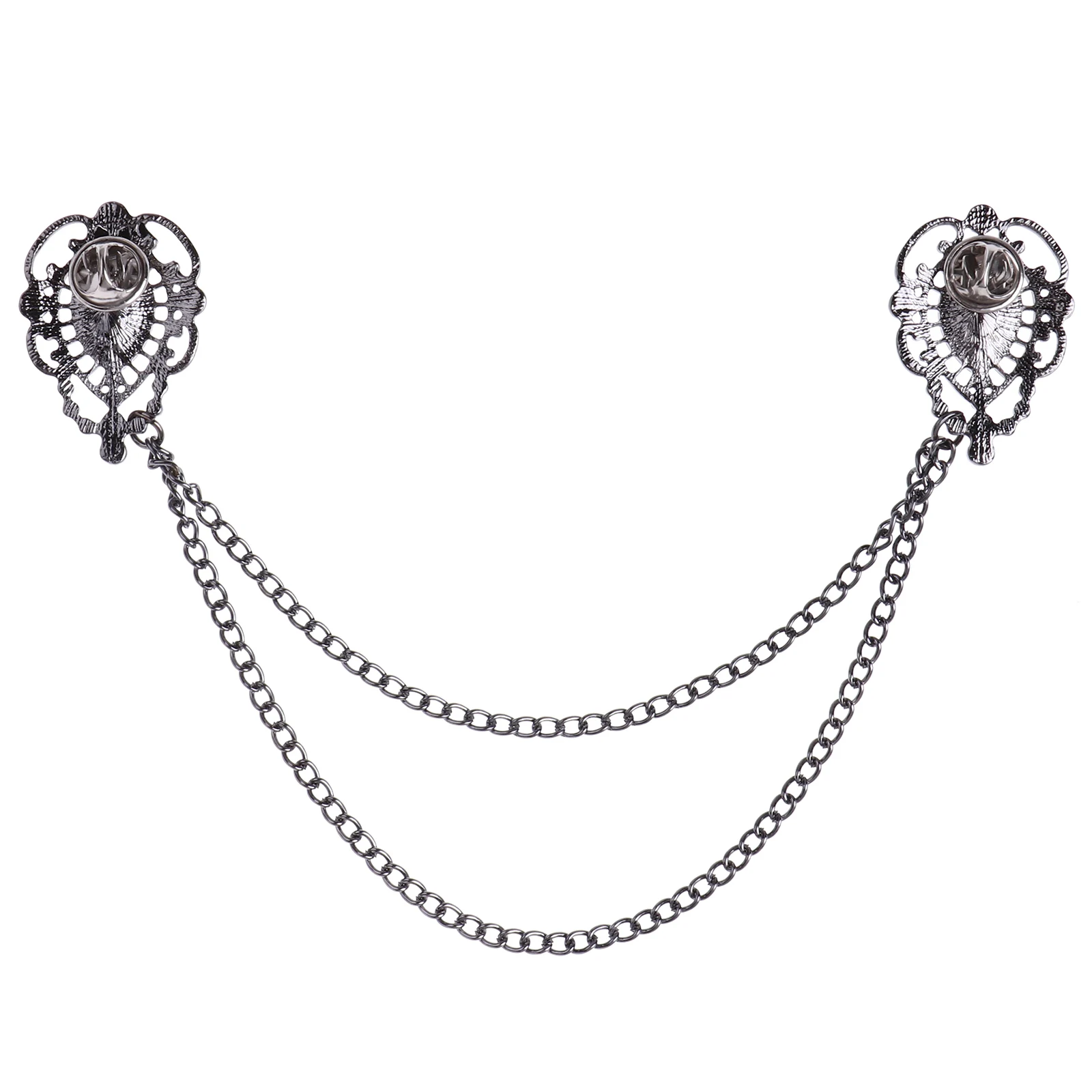 Мужская/женская брошь на лацкан с кисточками и цепочкой винтажная Элегантная