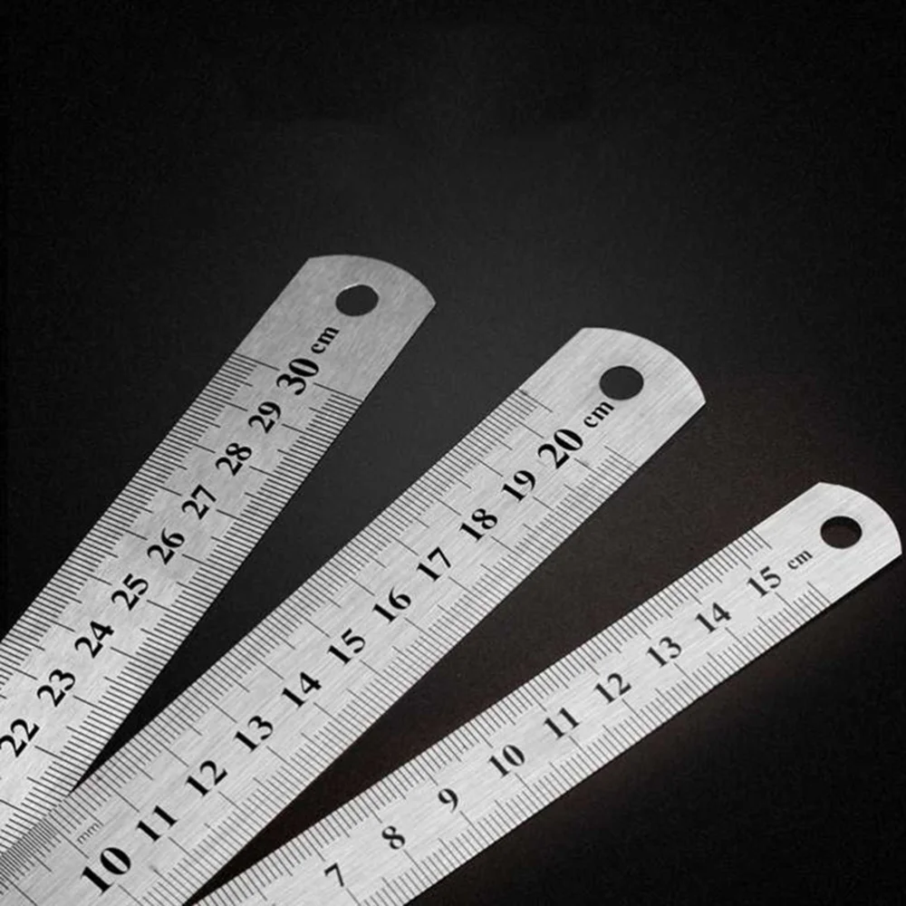 

2pcs Stainless Steel Ruler Double Scale Ruler for Home School Office (20cm, 15cm each Size has 1pcs)