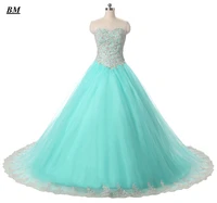 2019 new lace tulle quinceanera dresses ball gown beading sweet 16 dresses formal prom party gown vestido de 15 anos bm51