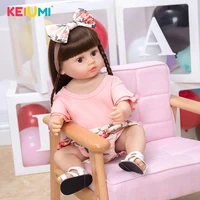 keiumi hot selling 55 cm 22 inch full silicone reborn baby dolls toddler tan skin boneca dolls toy kids playmates xmas gifts