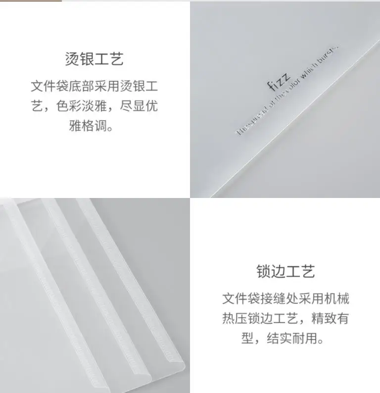 6 шт./компл. xiaomi mijia A4 сумка для файлов Водонепроницаемая классификация сумка для хранения отделка прозрачная папка для офиса умный дом