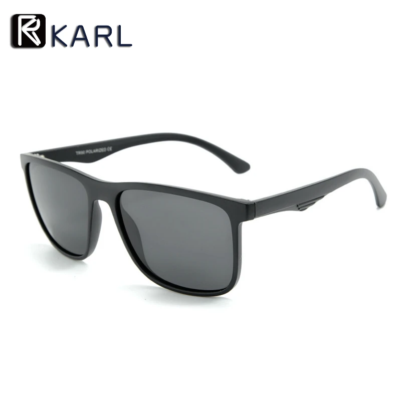 black frame gray Мужские солнцезащитные очки, поляризационные, TR90, квадратные, мужские, Роскошные, брендовые, дизайнерские, ультралегкие, для вождения, солнцезащитные очки, Ретро стиль, Gafas De Sol Hombre - Цвет линз: black frame gray