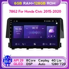 6G + 128G QLED Android 10 головное устройство авто радио стерео Авто мультимидиа плеер для Honda Civic 2016 2017 2018 2019 GPS Navi