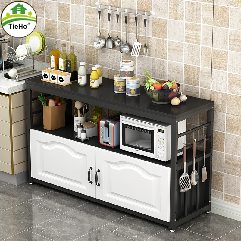 tieho kitchen storage cabinet with door floor storage shelves for microwave oven kitchen accessories organizer kitchen furniture free global shipping