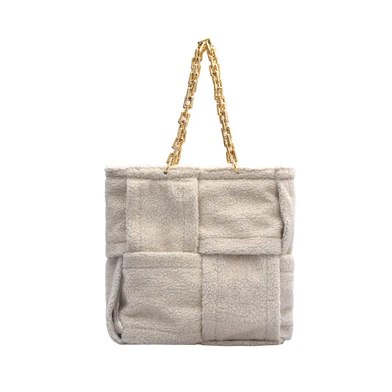 

Autumn Winter Bag Women's 2020 New Korean Thick Chain Single Shoulder Armpit Plush Package Large Capacity Shopping Pack D282
