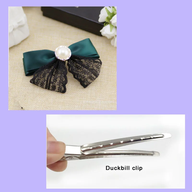 Ручной работы бант заколка для волос diy Хуан газовое кружевное платье стразы края