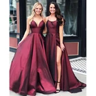 Женское вечернее платье, Бордовое платье для выпускного вечера, со шнуровкой, 2021