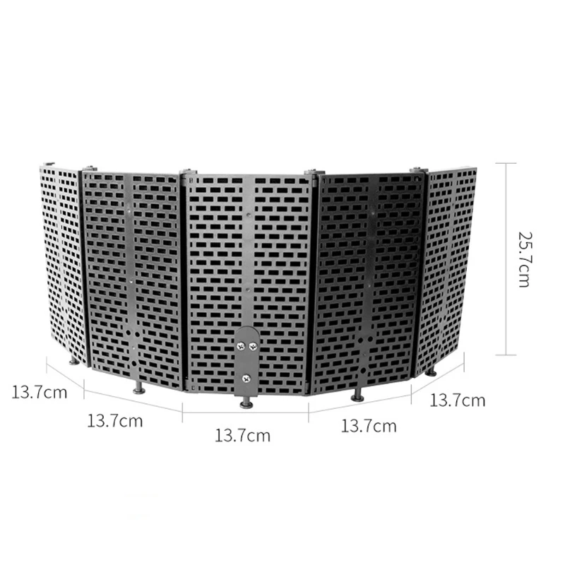 

066A 25.7cm Panel Height Mic Sound Absorbing Foam Reflector Plastic Materials Professional Recording Foldable Portable Props