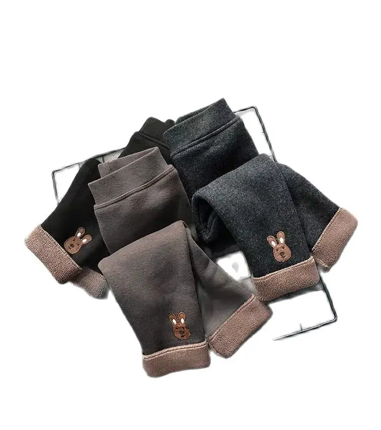 

VIDMID Girl's underpants with plush and thickened children's trousers in autumn and winter girls thick feece pants P4825