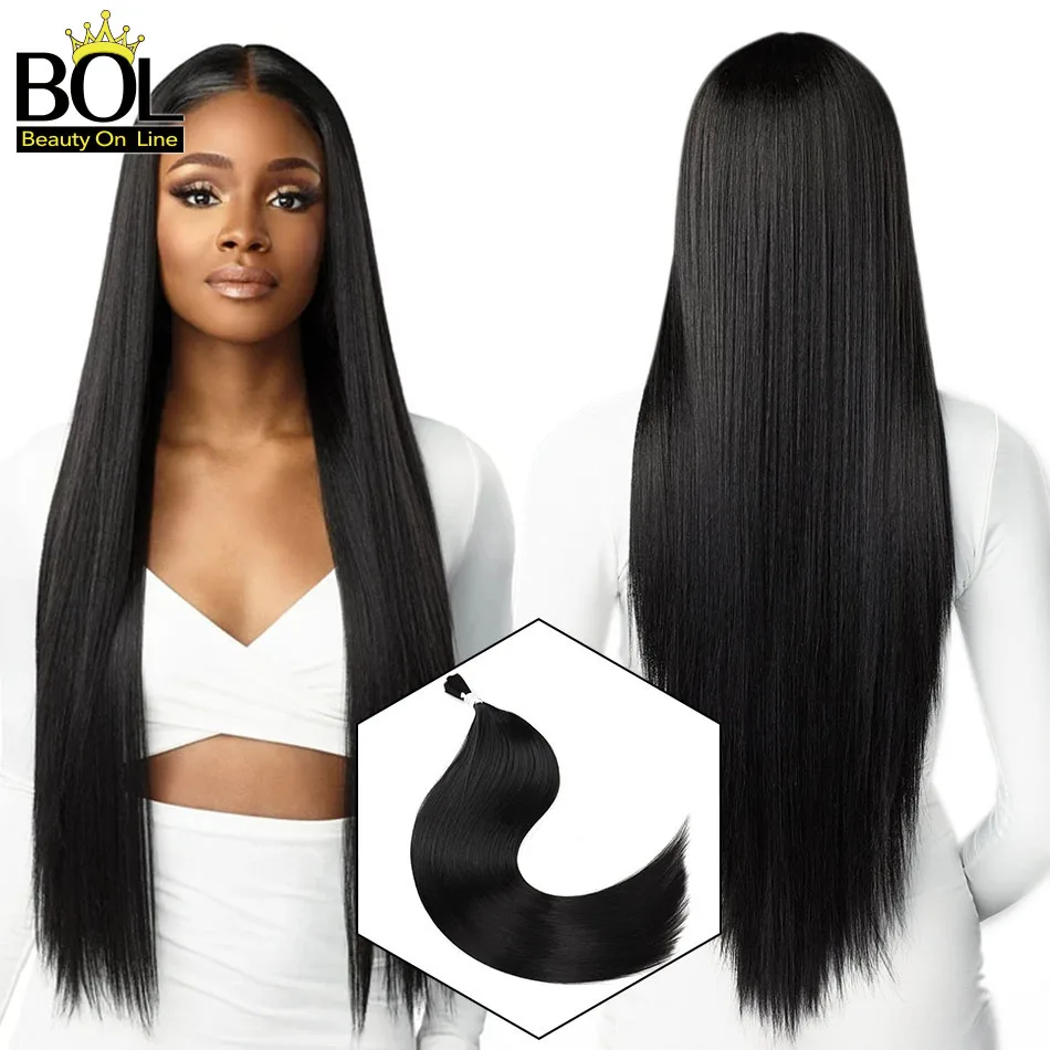 28'' Long Straight Hair Ice Organic Protein Silky Level A+ Synthetic Hair Bulk Natural Blonde Japanese Braiding Hair Extensions