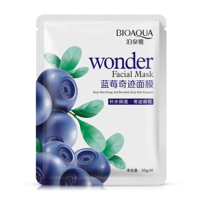 

5pcs Mask Natural Blueberry Facial Skin Care Whitening Moisturizing Face Anti Aging Wrinkles Oils Acne Beauty