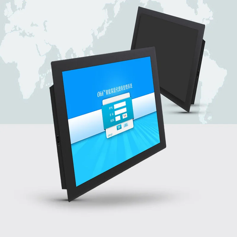 

15.6 Inch Display Industrial Monitor TV Interface Metal Shell Resolution 1366*768 LCD Touch Screen For Factory Buckles Mounting