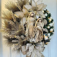 sacred jesus wreath christmas decoration christmas wreath christmas ornaments christmas window decor door decorations home decor