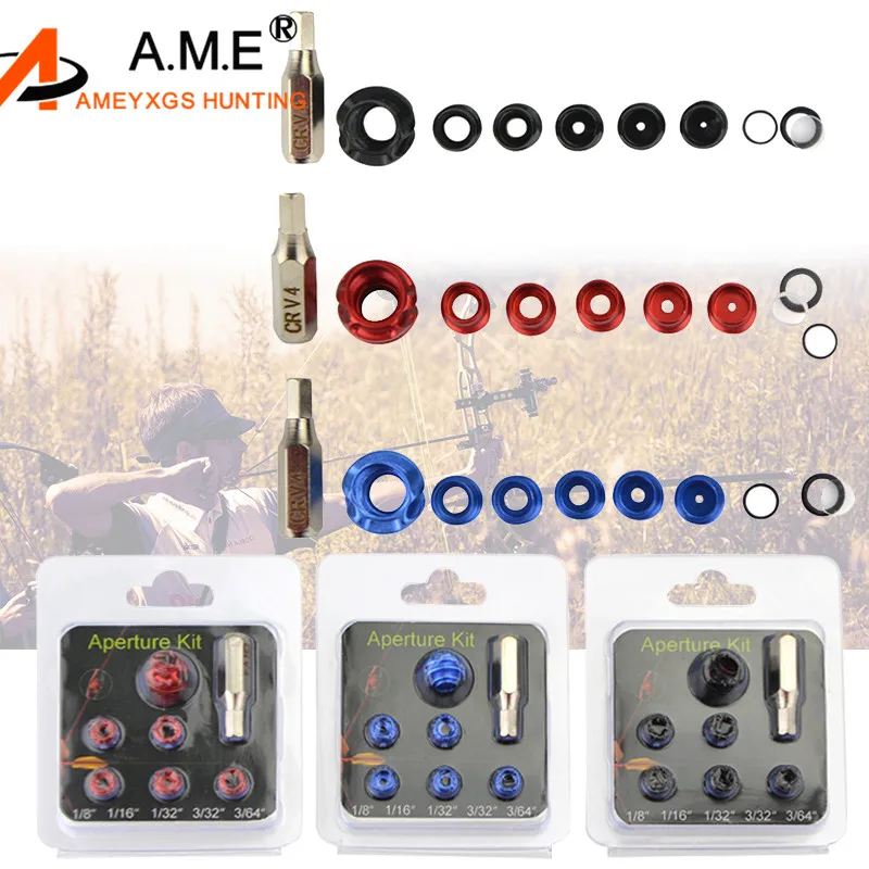 

1Set 37/45 Degree Archery Bow Peep Sight Clarifier 4x 6x 8x Lens Aperture Inner Core Housing For Hunting Shooting Accessories