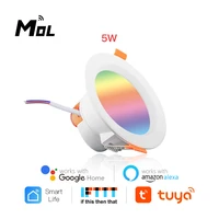 led downlight wifi smart app dimming round spot light 5w rgb color changing warm cool light work with alexa google home