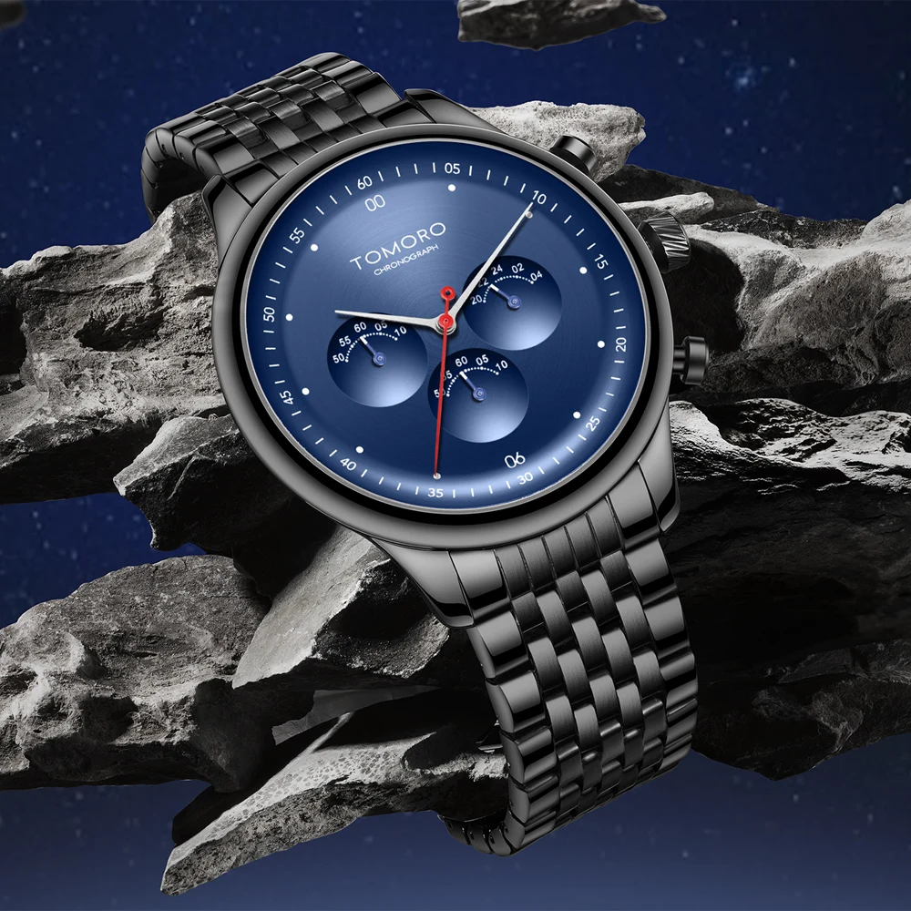 Новинка 2019 мужские часы TOMORO в стиле лунного исследования хронограф кварцевые