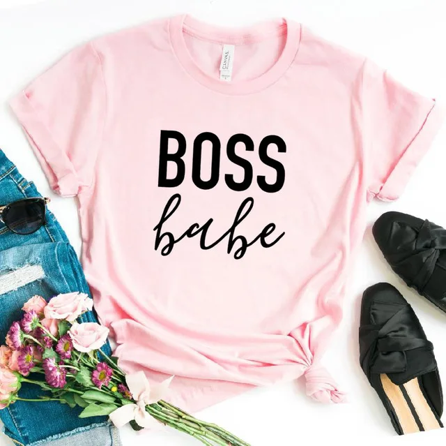 Pink Boss lady baby, женский с надписью, футболка, смешные изделия из хлопка, футболка для леди, топ, футболка, хипстер, Tumblr, Прямая поставка, футболки - Цвет: Pink