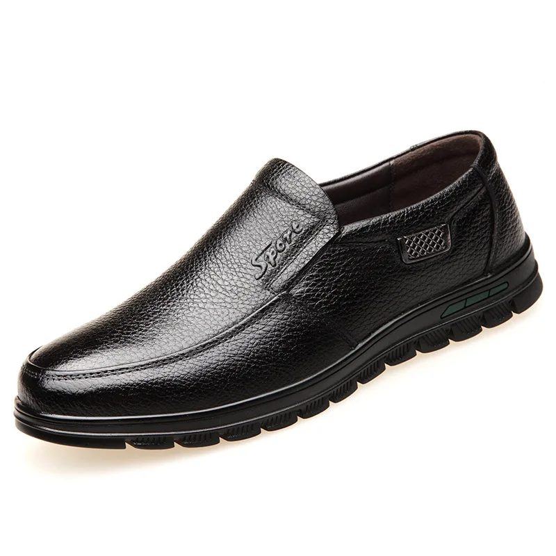 

2020 spring and autumn new men's leather casual shoes breathable Lok Fu shoes set foot business men's shoes a pedal single shoes