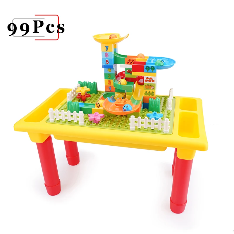 

Kids Activity Table 99Pcs Big size Building Blocks Educational Children Table Large Block Bricks Toys For Girls Boys Puzzle