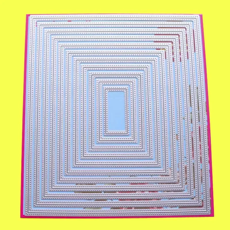 11 шт. большие резные штампы пирсинг прямоугольник 18x20,6 см скрапбук DIY карточная бумага крафт металлический трафарет