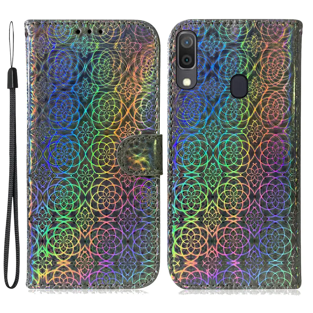 Градиент лазер из искусственной кожи чехол для samsung Galaxy A10s A30s A50s A20 A30 A20E A40 A50 A60 A70 A80 A90 5G чехол-книжка для телефона с кошельком и крышка