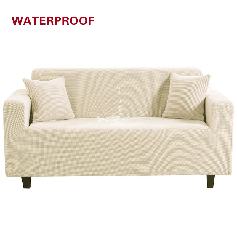 

Elastic Sofa Cover Waterproof Solid Color High Stretch Slipcover All-inclusive Elastic Couch Cover Sofa Covers for Living Room