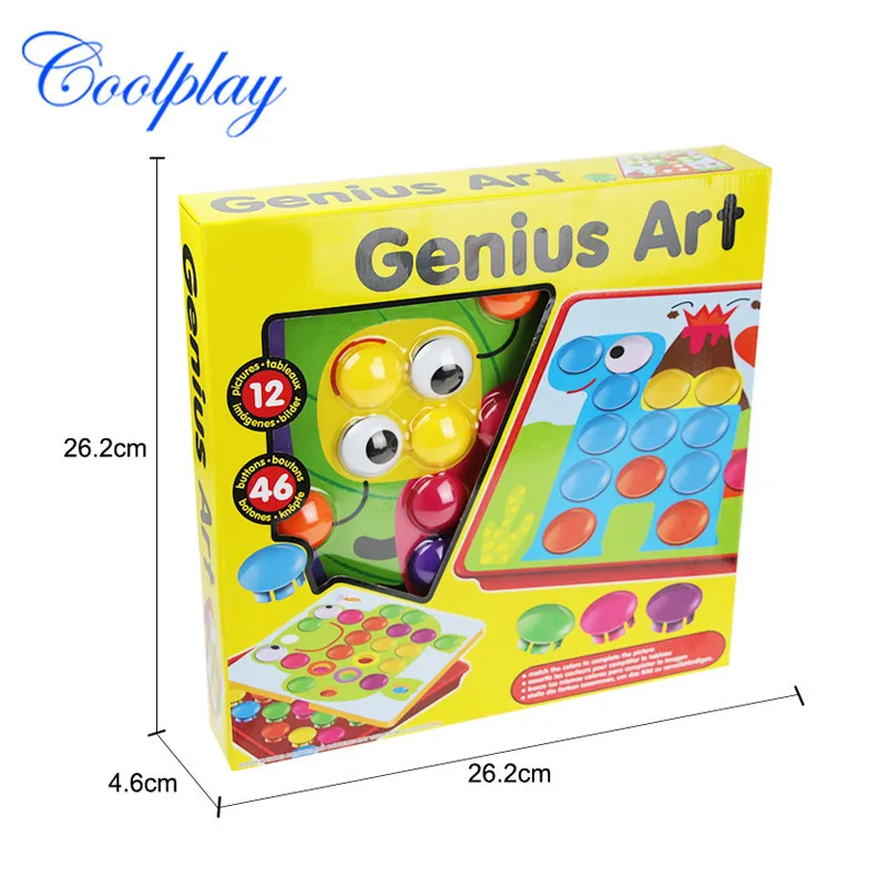 

Children's Educational Science and Education Splicing Toys Large Mushroom Nail Puzzle Button Mushroom Nail Beads Creative Puzzle