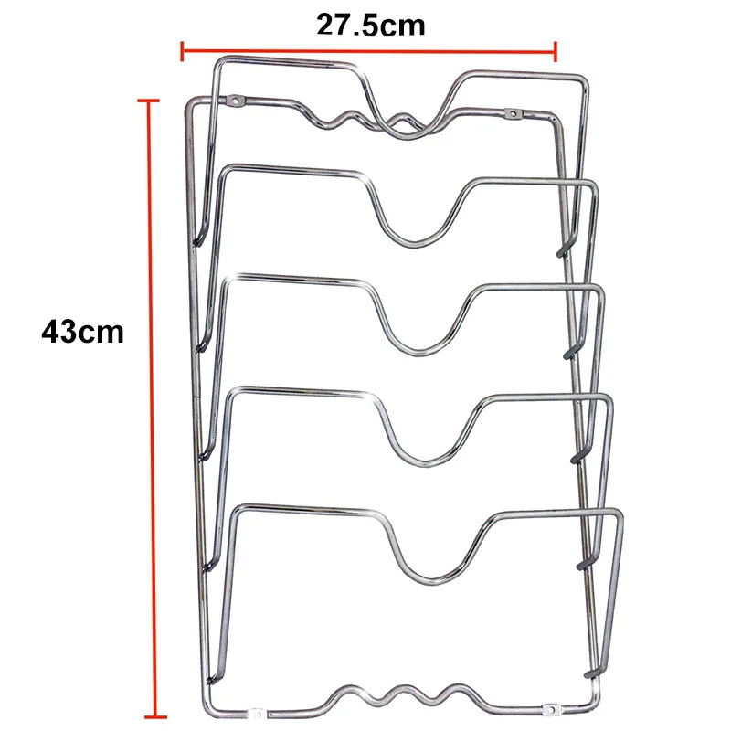 5-слойный держатель для крышек кастрюль из нержавеющей стали настенное крепление