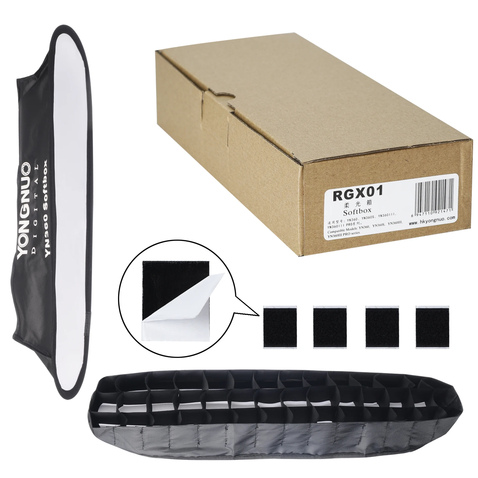 Yongnuo LED Fill Light Soft Box Rectangle Honeycomb Grid Softbox for YN360 YN360S YN360III Pro | Электроника