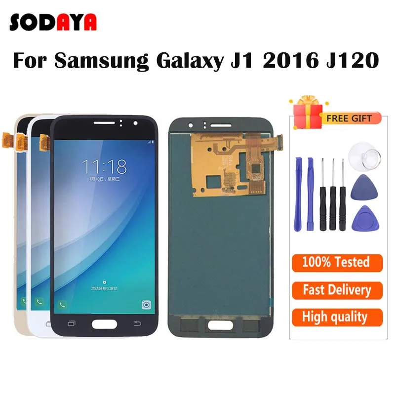 Можно регулировать яркость для Samsung Galaxy J1 2016 J120F J120DS J120G J120M ЖК дисплей с сенсорным