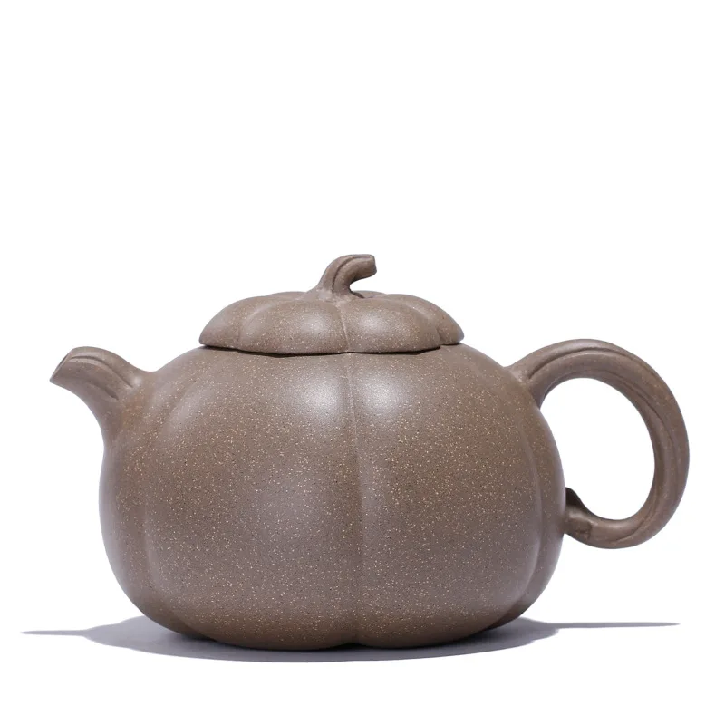 

Yixing Zisha teapot original mine qingduan pumpkin teapot handmade teapot rib pattern implement rib bag persimmon pot