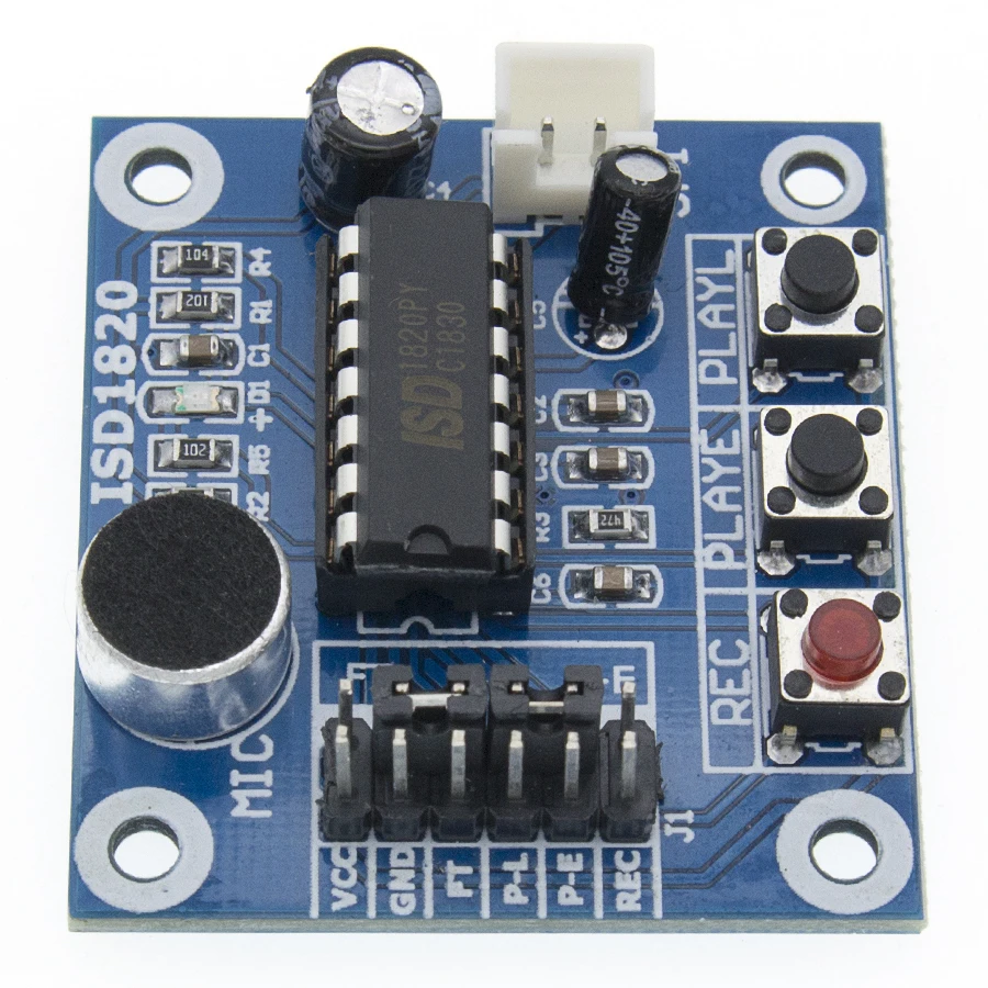 Free Shipping 5set/lot ISD1820 Voice Recording Recorder Module With Mic Sound Audio Loudspeaker New | Электронные компоненты и