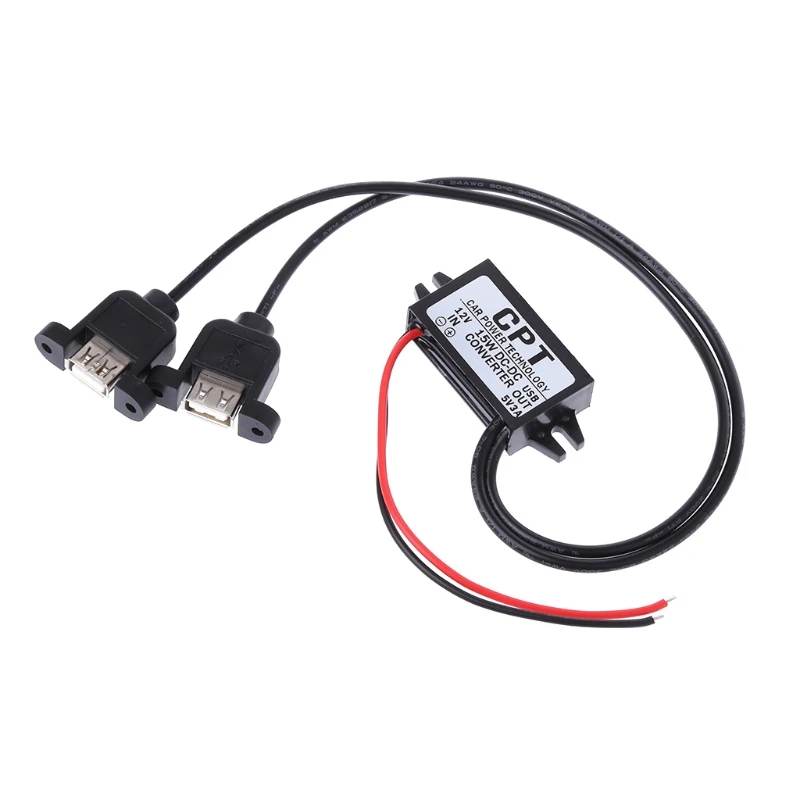 Автомобильный DC 12V до 5V 3A 15W двойной USB зарядное устройство конвертер Модуль