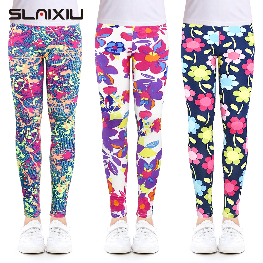 Леггинсы для девочек 2 14 лет с принтом|kids trousers|girls leggings printgirls pencil pants |