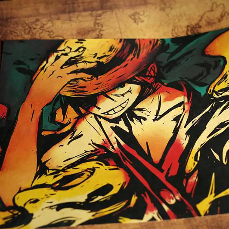 Классический плакат Luffy C из крафт-бумаги цельный Декор для дома настенная