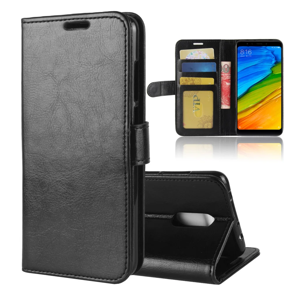 Кожаный чехол-бумажник для Redmi 5 5A с подставкой и отделением карт чехол-книжка Plus