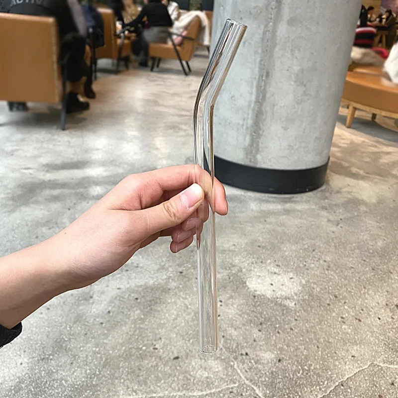 

14mm Extra Wide Pointed Bubble Tea Straw Reusable Glass straw Smoothie Straw Glass drinking Straw Milk Coffee Porridge Newest
