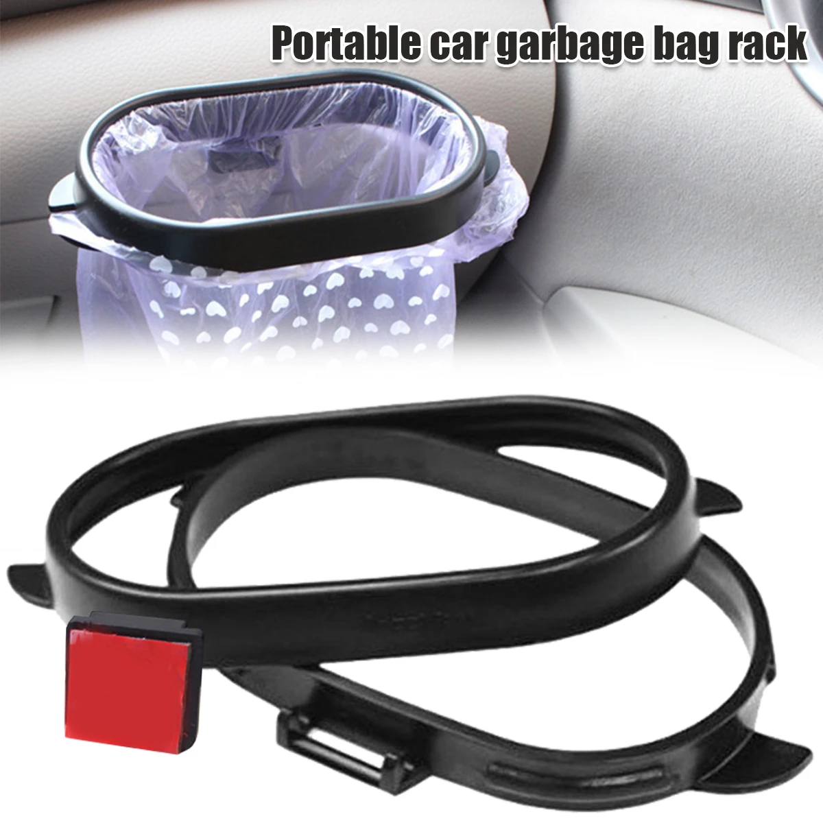 

Car Plastic Bag Holder Space Saving Car Trash Bag Rack Adjustable Car Trash Can Frame Kitchen Garbage Bag Holder