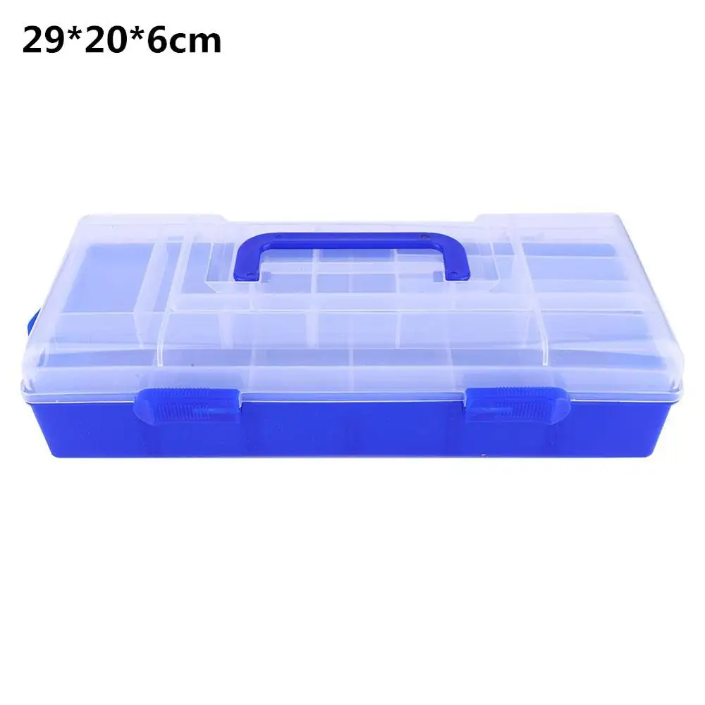 Double-side Fishing Tackle Box Wood Shrimp Tools Case Fishing Bait Lure Storage Case Multiple Compartment Large Fishing Tool box - Цвет: 29x20x6cm