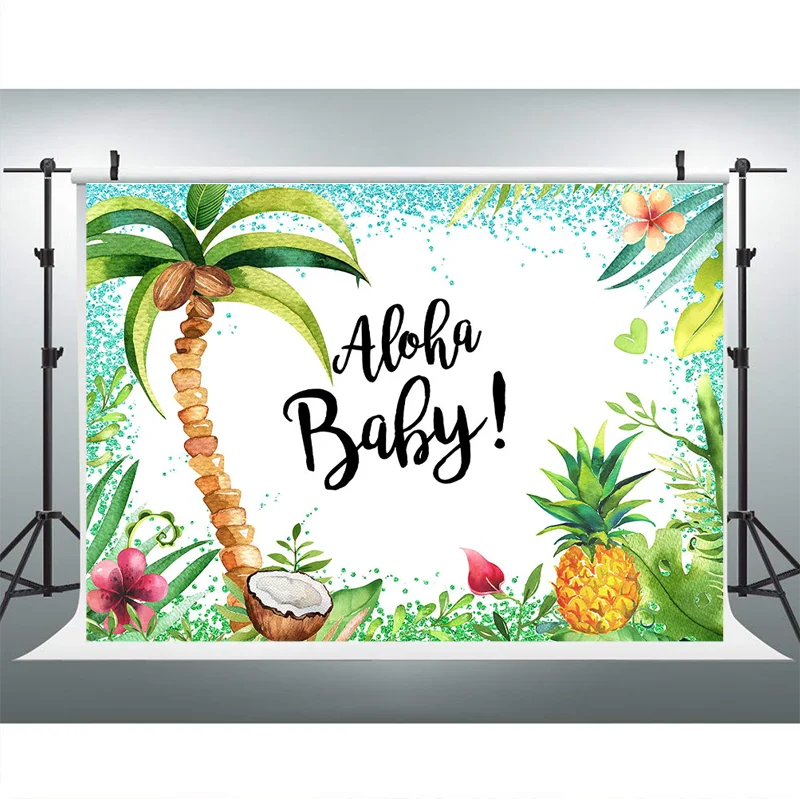 Tropical Fruit Birthday Party Photography Background Aloho Baby Shower Photo Coconut Tree Pineapple Backdop Decor |