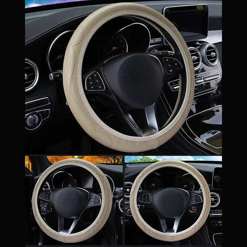 

37-38CM Steering Wheel Cover SUV For Round/D-Shape Accessory Replacement